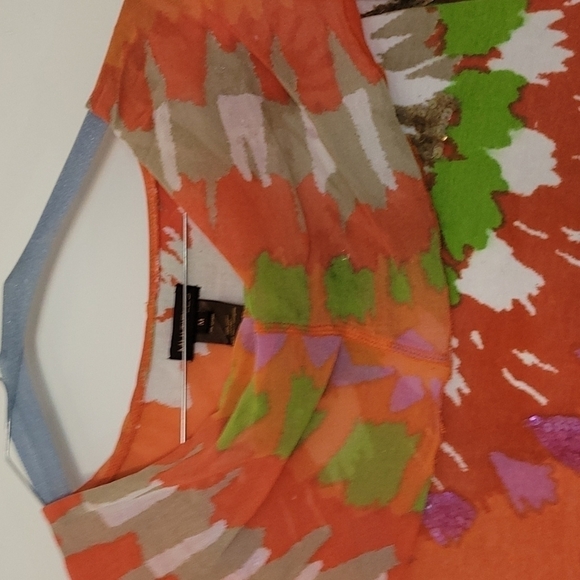 Multiples Top Multi Color Mid Sleeve  Size Medium - Picture 5 of 8